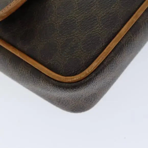 CELINE Macadam Canvas Shoulder Bag Pvc Brown
